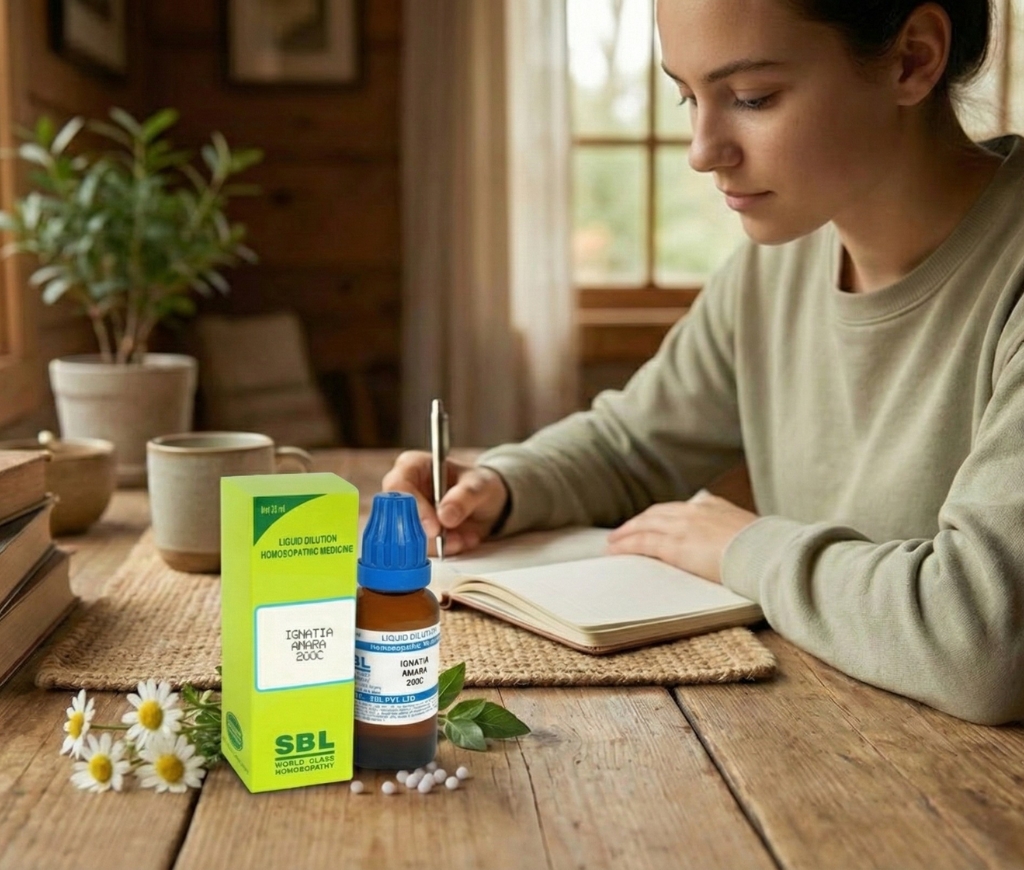 Homeopathy for exam stress with Ignatia Amara remedy used by student while studying